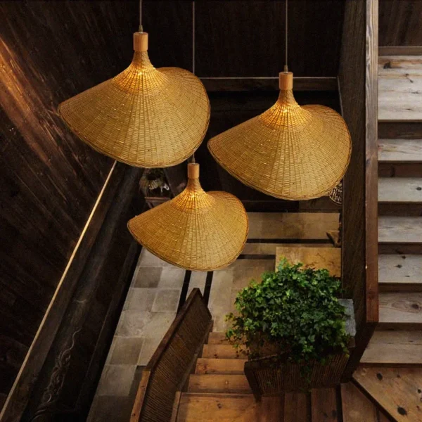 Hand Knitted Chinese Style Weaving Hanging Lamps 18/19/30cm Bamboo Pendant Lamp Restaurant Home Decor Lighting Fixtures - Image 5