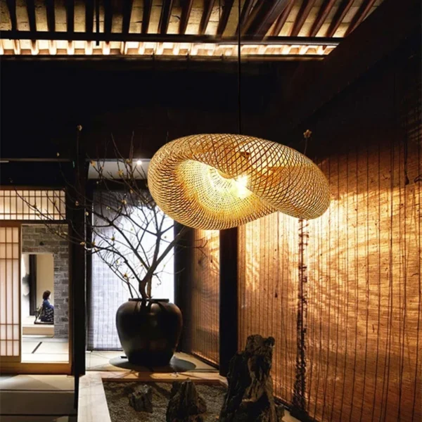 Hand Knitted Chinese Style Weaving Hanging Lamps 18/19/30cm Bamboo Pendant Lamp Restaurant Home Decor Lighting Fixtures - Image 6