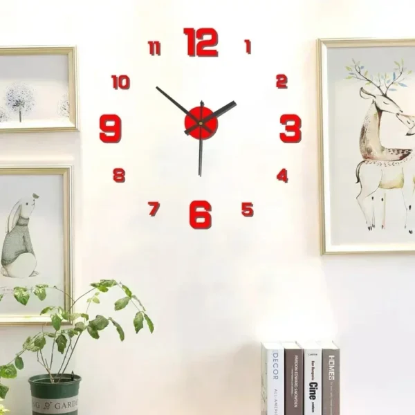 Creative Frameless DlY Wall Clock WallDecal Home Silent Clock Living RoomOffice Wall Decoration - Image 4