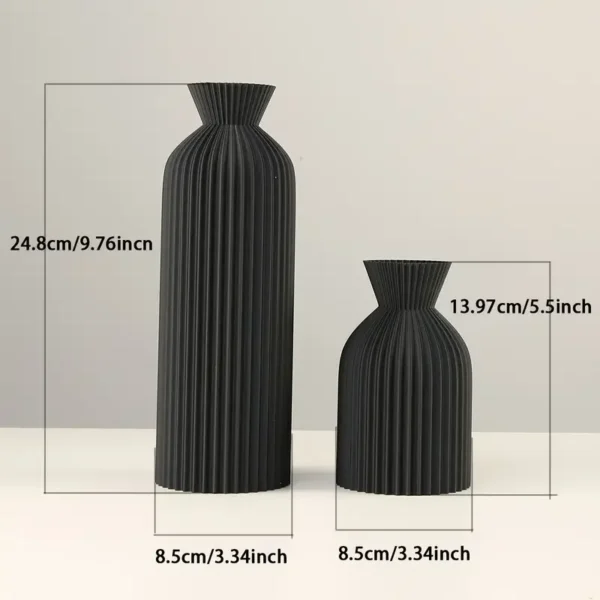 Elegant Black Plastic Vase - Boho Chic Decorative Centerpiece for Home, Office, and Living Room - Image 6