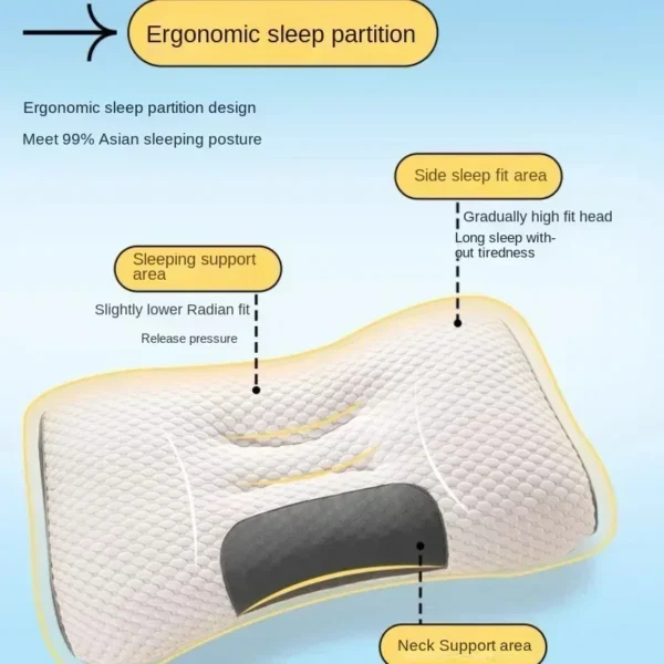 The concave convex design of the human body helps massage the neck, and the fiber massage pillow helps with sleep - Image 3