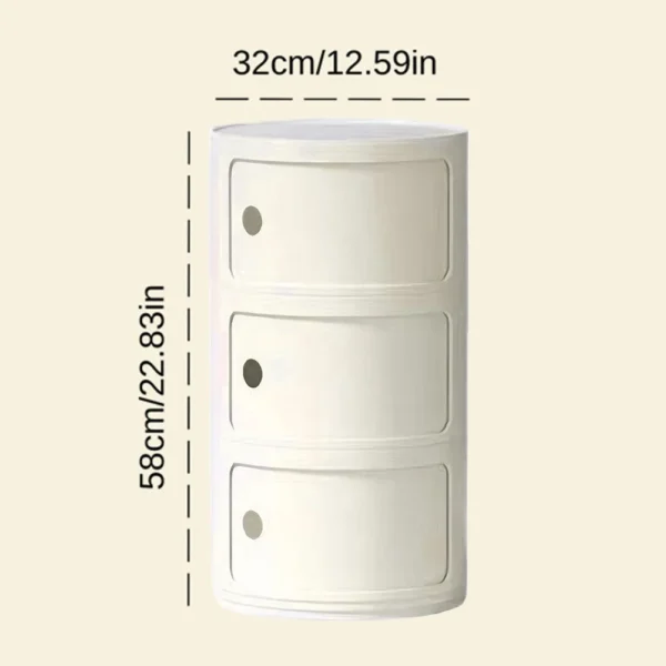 2/3 Layer Nordic Round Bedside Table Bedroom Small Side End Table Nightstand Storage Locker Bedroom Furniture - Image 6