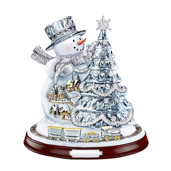 Christmas Tree Rotating Sculpture Train Decorations Paste Window Paste Stickers - Image 3