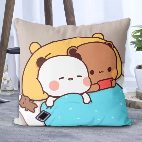 Cartoon Square Pillow awaii Anime Soft Waist Sofa Cushion Panda Bubu And Dudu Printing Throw Pillow Throw Bedroom Pillows