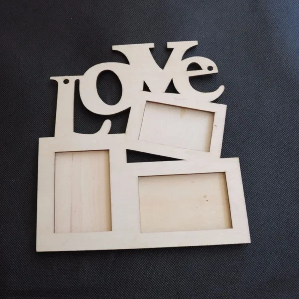 Hot Sale DIY Lovely Hollow Love Wooden Family Photo Picture Frame Rahmen White Base Art Home Decor - Image 3