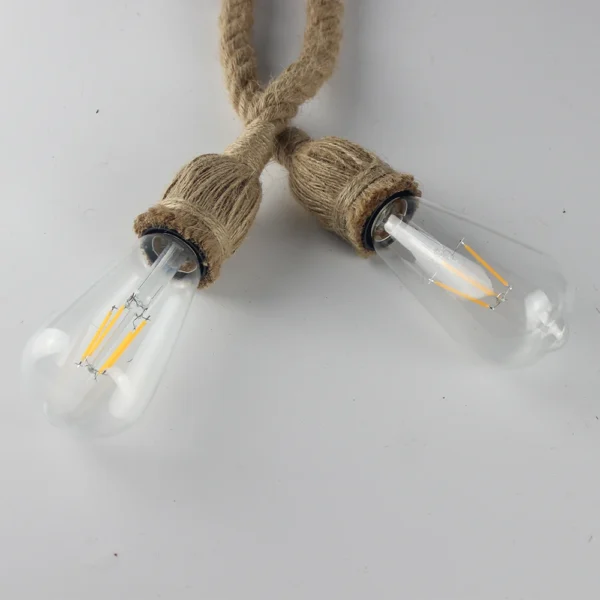 1/2/3/4/5 head vintage hemp rope pendant light retro loft industrial hanging lamp edison bulb lamp home light decoration - Image 5