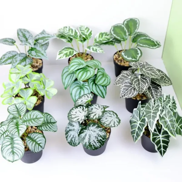 Realistic Faux Potted Plant Artificial Non-Withering Home Decoration Small Fake Greenery for Living Room - Image 3