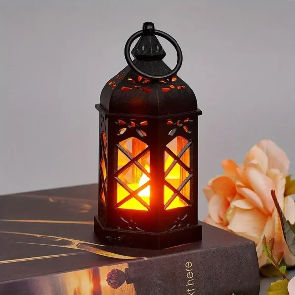 Retro Desktop Lamp Atmosphere Decoration Creative Gift Hexagonal Wind Lamp Candle Lamp Led Wind Lamp Portable Small Horse Lamp - Image 3