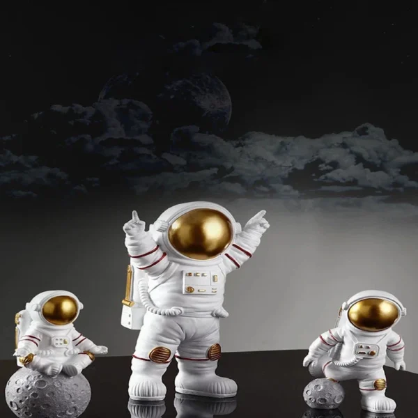 4 pcs Astronaut Figure Statue Figurine Spaceman Sculpture Educational Toy Desktop Home Decoration Astronaut Model For Kids Gift - Image 4