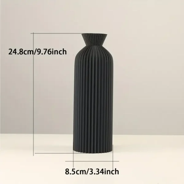 Elegant Black Plastic Vase - Boho Chic Decorative Centerpiece for Home, Office, and Living Room - Image 5